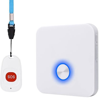 ALEENFOON Patient elderly Alert Alarm System Rechargeable Wireless Pager Alarm Home Safety Emergency Call Button Doorbell Elderly Caregiver Personal Pager for Kids Handicapped Pregnan (1 to 1)