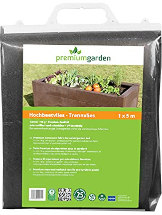 Hochbeetvlies | 1x5m | grau | Trenn- und Drainagevlies für Hochbeete | schützt vor Staunässe | verringert Wärmeverlust | vermindert das Absinken der Erde im Hochbeet