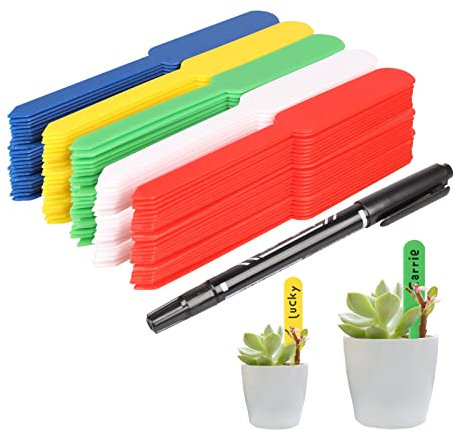 Mizijia Etichette per piante da esterno, Targhette per piante plastica per orto riutilizzabili semenzaio targhette semi Etichette resistenti alle intemperie (Multicolore 150X)