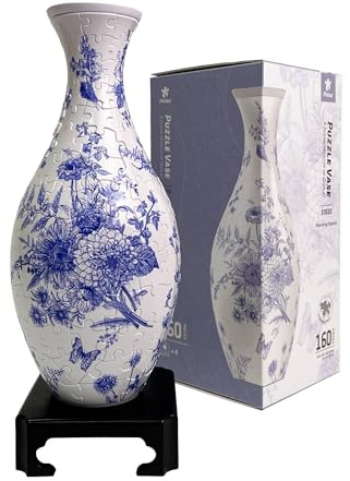 Pintoo 3D Puzzle Vase Unique Flower Vase Made by 160 Curved Plastic Puzzle Pieces House Warming Gift for Flower Arrangements and Home Decoration, for Mom [S1033] (Classic, Blooming Season)