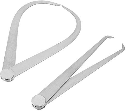 Pied à coulisse Mesure Outil de poterie Jambe coudée, l'intérieur des étriers extérieurs Sculpture Céramique Outil de mesure de poterie compas à friction en acier inoxydable 2 Pcs 15,2 cm