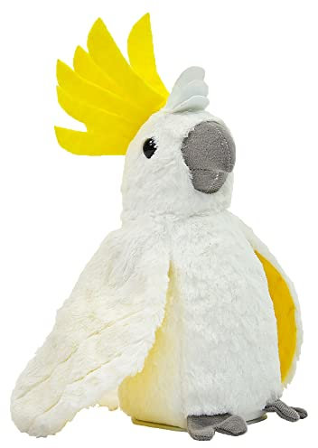 Kögler 75996 - Labertier Kakadu Lucky, ca. 24 cm groß, nachsprechende Plüschfigur mit Wiedergabefunktion, plappert alles witzig nach und bewegt sich