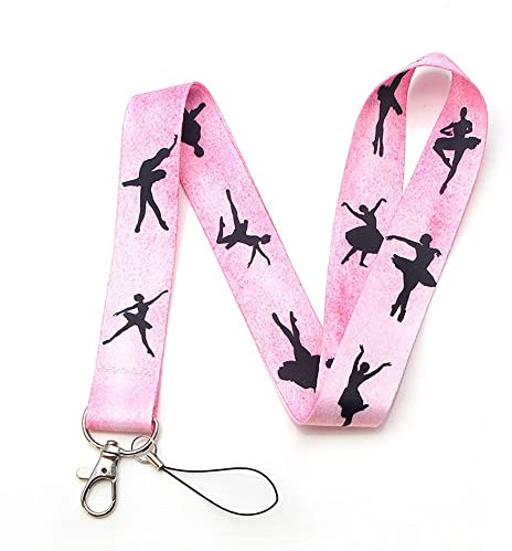 hansum Schlüsselbänder für Hals, personalisierte Schlüsselbänder mit Sicherheitsschnalle, für Ausweishalter, Schlüssel, Arbeitserlaubnisse, Handys (Farbe: Ballett, Größe: 45 cm)