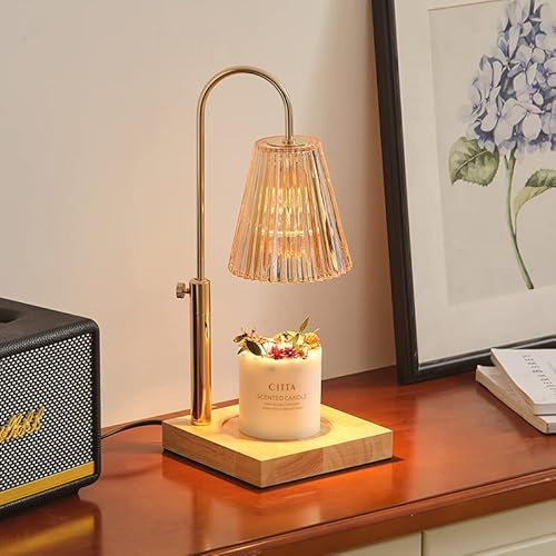 Lampada riscaldante per candele, dimmerabile, con timer, elettrica, per candele in barattolo, con 2 lampadine, decorazione per la casa, regalo per donne e uomini (champagne regolabile)