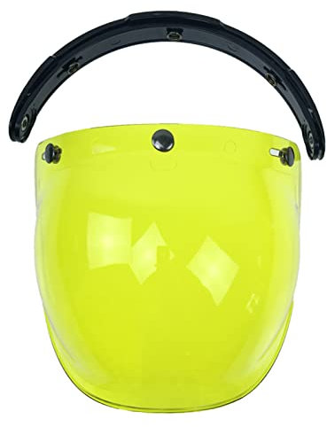 HUIOP Visière à Bulles à 3 Boutons-Pression,Visière de Bouclier de Vent de Bulle de 3-Snap pour Le Casque de Moto de Biltwell Gringo et de Bonanza