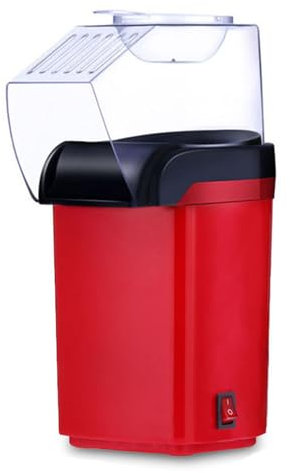 Hmtbet Maquina Palomitas, Palomitero Electrico de 1200W con Circulación de Aire Caliente, Palomitas Dulces con Un Solo Toque para Noches de Cine/Bocadillos/Fiestas,Rojo
