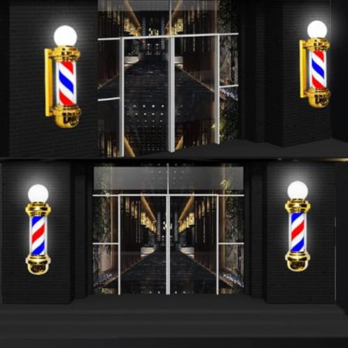 ATLION Luz Led Para Poste De BarberíA, Poste CilíNdrico Para BarberíA, Luz Giratoria Inteligente Para PeluqueríA Al Aire Libre Con Enchufe(68 * 26 * 20cm)