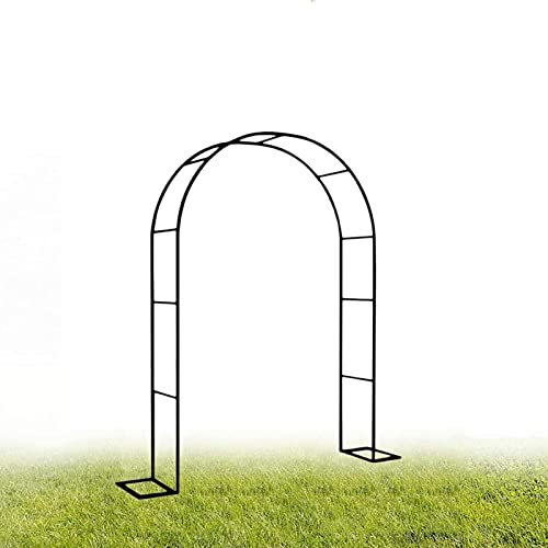 Rosenbogen, Garten-Torbogen Aus Metall, Pergola Rankhilfe Verzinkt Rost, Laubengang Rankgestell Mit Sockel Für Verschiedene Kletterpflanzen, Einfache Montage, 6 Größen,120x220x40CM