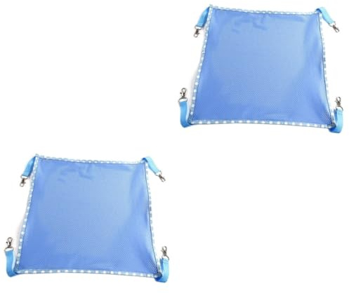 Sosoport 2pcs Pet Bunk Bed for Kitten Cat Mesh Hammock Sleep Bed Breathable Pad Quick Attach to Cage