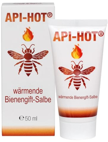 Schloßwald-Bienengut® API-HOT® Bienengift-Salbe – wärmende Salbe mit naturreinem Bienengift – anregende Spezialpflege – 50ml | Seit 1844 das Original aus Deutschland, Mit Chili-Extrakt und Kräutern für ein wärmendes Hautgefühl, Muskel- & Gelenkpflege