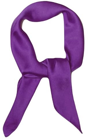 WESTEND CHOICE Foulards carrés en satin de soie unie - Écharpe rétro années 50 pour femme - Écharpe légère et soyeuse - 70 x 70 cm, violet, Taille unique