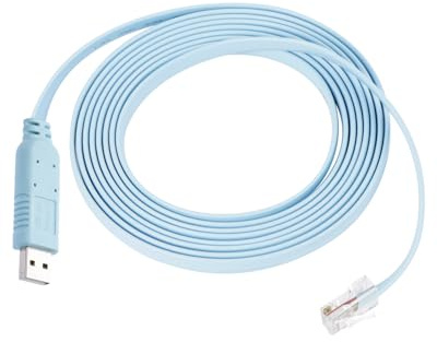 GELRHONR Cable de consola USB a RJ45, conector USB macho a RJ45, cable de consola serie, adaptador de enlace para ordenadores/portátiles en Windows, OS, Linux azul (3 m/9,8 ft)