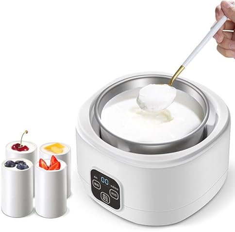 OFNHJK Yogurtera, Yogurtera Digital Automática con Pantalla LCD/Interruptor Táctil, Yogurtera para Yogur Orgánico Casero, Quesera, Natto Maker, Regalo de Cocina