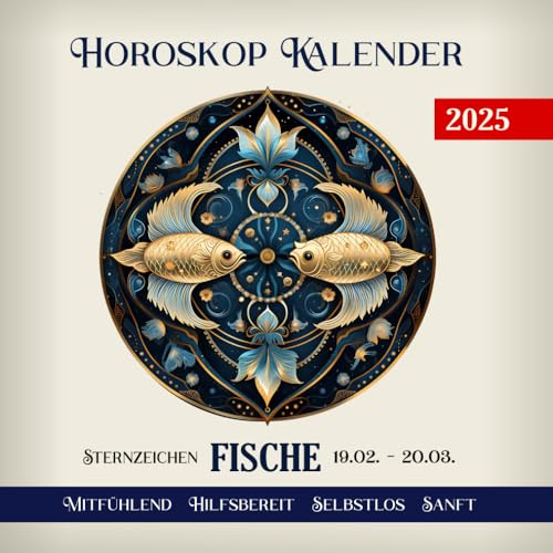 Horoskop Kalender 2025 Fische: Sternzeichenkalender 2025 Fische mit Wochenhoroskop | Astrologie Kalender für Sternzeichen Fische und ein erfolgreiches und inspirierendes Jahr 2025