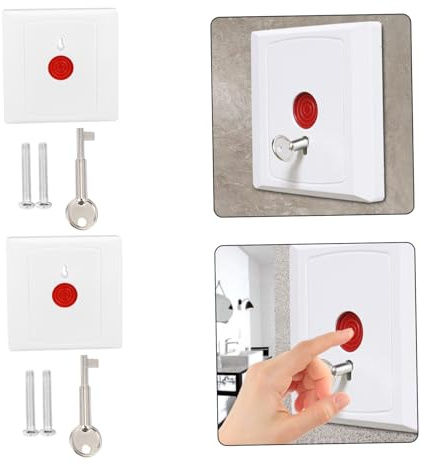 COOPHYA 2piezas Interruptores De Emergencia Conmutador Pulsador Botón De Alarma Anti-rayones Resistente Daños para Centro Comercial Hospital Hogar