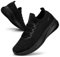 Puweco Womens Trainers Running Shoes Breathable Lightweight Non Slip Walking Shoe Casual Tennis Gym Jogging All Black