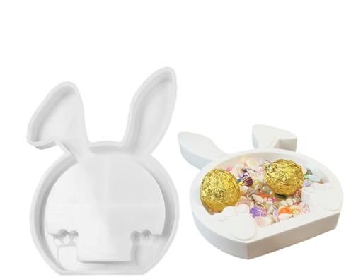 Molde de silicona para bandeja de conejo, molde con forma de conejo, molde para pendientes de conejo, molde para placa de exhibición de joyas, moldes de fundición de resina, molde para platos de barat