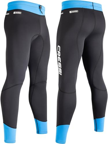 Cressi Guardian Man Neoprene Pants Black/Blue 2mm S/2 - Pantaloni Uomo in Neoprene Bifoderato da 2mm, per Nuoto, Snorkeling, SUP, Surf, Kayak e Altri Sport Acquatici, Nero/Blu, S/2