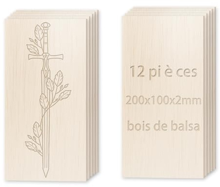 Fogli di legno di Balsa 200 x 100 x 2 mm (set di 10) - legno leggero e facile da lavorare per aerei modelli, sculture e trucchi(200 x 100 x 2 mm)10 pz