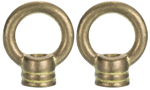 sourcing map Eye Nut 132lbs Max Load M10 Thread Ring Shape Female Loop Copper Hook Rings for Hanging Lamp Chandelier, 42x33mm Pack of 2