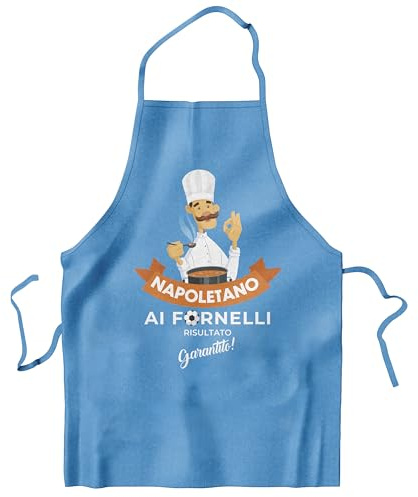 KAÏDENSÏ Idea de regalo para aficionados al fútbol original – Delantal de cocina divertido Chef – Gadget Ideas regalos divertidos para aficionados, Azul claro_fogones, talla unica