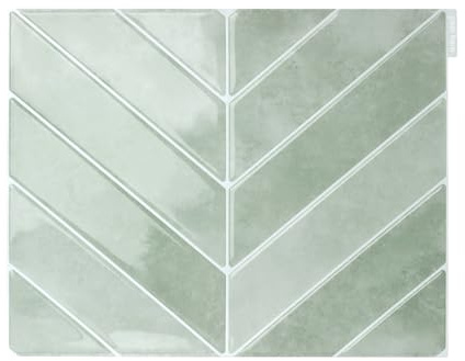 Tarwanear Light Green Stick on Tiles for Bathroom Kitchen Peel and Stick Wall Tiles Self Adhesive Tile Sticker on Sheets Waterproof Splashback Decals for Home Decor,10 Sheet 11.42×9.06