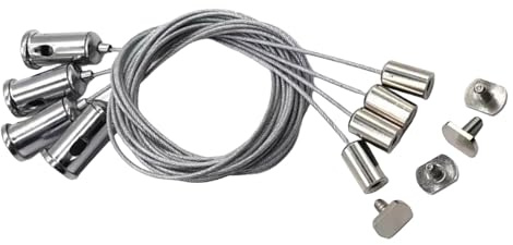 Pack of 4 Multipurpose Ceiling Hanging Wire Set for LED Light and Photo Frame Adjustable Length Designs Adjustable Rope Suspension