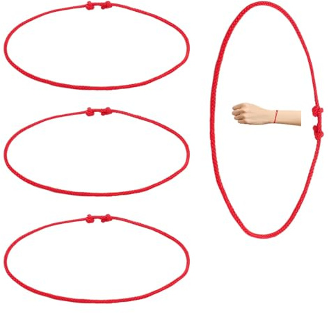TMZELOA Rött Kabbalah-armband, 4 st röda kabbalah-armband, röda trådarmband för par, justerbart rött kabbalah-armband, tibetansk andlig för