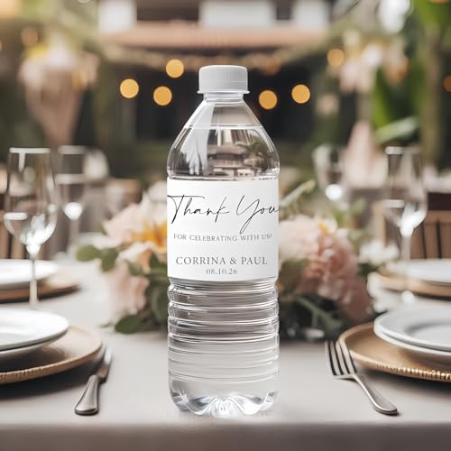 Etichette Personalizzate Per Bottiglie D'acqua, Adesivi Personalizzati Per Bottiglie D'acqua, Adesivi Fai Da Te Con Nome, Etichette Decorative Per Matrimoni 20 * 5 Cm(100pcs)