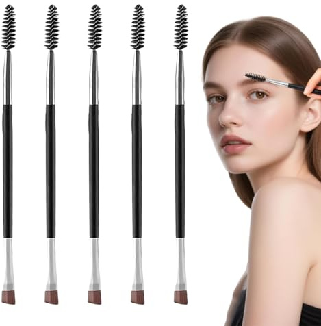 GILWUMO 5 Brosses À Sourcils À Double Extrémité, Outil Multifonction Pour Mascara Et Peigne, Idéal Pour Soirée, Voyage Et Maquillage Quotidien.