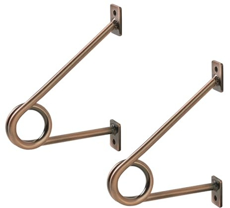 SOTECH Rundstabhalterung 120 x 150 x 20 mm Antik Rosengold galvanisiert | für Garderobenstangen bis Ø 30 mm Garderobe Küchenreling uvm.