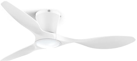 ocioc Ventilador de Techo con Luz Silencioso, Lámpara Ventilador LED 107cm Blanco, 6 Velocidades, DC Motor Reversible, Mando a Distancia, Luz Regulable para Dormitorio, Salón, Cocina, Oficina