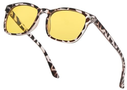 XHZPF Night Driving Glasses For Men Women Visionyellow Glasse At(coffee A)