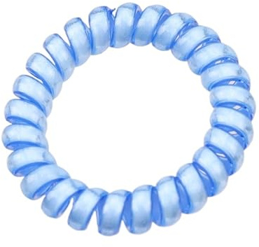 Gomas para el pelo en espiral 5 uds Color luminoso línea telefónica anillo de pelo banda goma for coleta mujer accesorios sombreros Scrunchie Para uso diario(Blue)