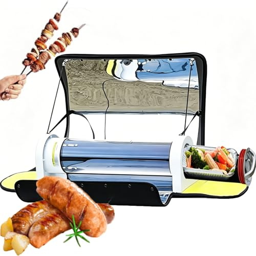 ZHIXUMM 4.5 Kit De Four Solaire, Cuiseur Solaire Parabolique à Concentration, Four Solaire MéTallique — pour Cuisiner, Cuire Au Four, Griller Et Frire — PréParez Vos Repas en 20 Minutes.