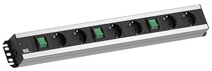 Bachmann Steckdosenleiste HANDWERKERLEISTE 6-Fach je 2 Steckdosen einzeln schaltbar über 3 Schalter 2m Kabel Mehrfachsteckdose für Handwerk Grau 300.050 (extra Robustes Design)