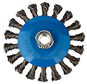 1 spazzola conica – Dimensioni a scelta (Ø 115 mm I Ø 125 mm) – Spazzola abrasiva dentata – M14 x 2 spazzole metalliche/spazzola conica/spazzola metallica (Ø 115 mm)