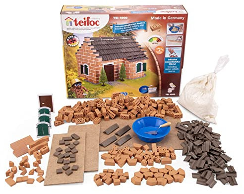 Teifoc TEI 4900 Steinbaukasten - Historisches Haus, Modellbau mit 370 Bauteilen, Bastelset für Mädchen und Jungen ab 8 Jahren, Motorikspielzeug für Kinder, DIY Set mit Mini Ziegelsteinen