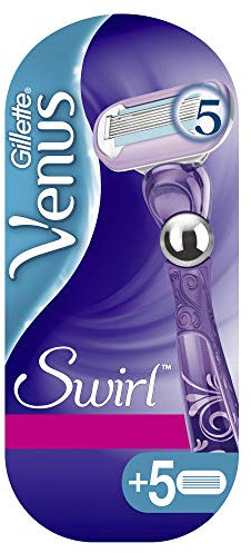 Gillette Venus Swirl Rasierer Damen mit Feuchtigkeitsstreifen für Hautschutz, Damenrasierer + 6 Rasierklingen