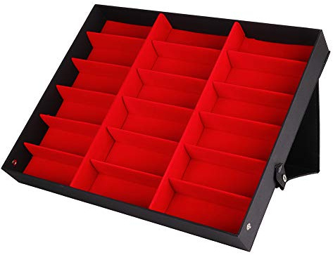 Organisateur de lunettes de luxe - Caisses de rangement pour écran avec lunettes à grille de 18 grilles