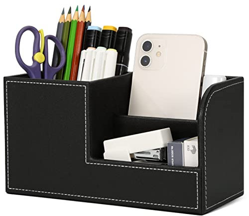 GORESE Skrivbordsorganisatör – kontor pennhållare organiserare skrivbord tillbehör kontorsmaterial organisation dekor (svart)