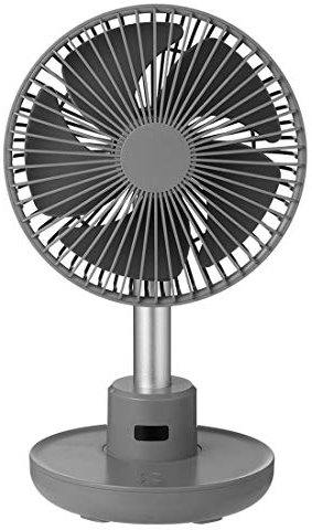 HIZQ Ventilateur À Tête Secouée De Bureau, 4000 Mah Ventilateur USB Portatif De Grande Capacité, Angle Librement Réglable, Convient pour Le Bureau La Maison Et La Chambre,Gris