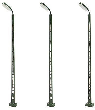 3 STK. Spur H0 Flutlichtstrahler nieder LED Gittermastleuchte Modelleisenbahn Bahnsteigleuchte Garten/Hof LQS52HO-3-EU