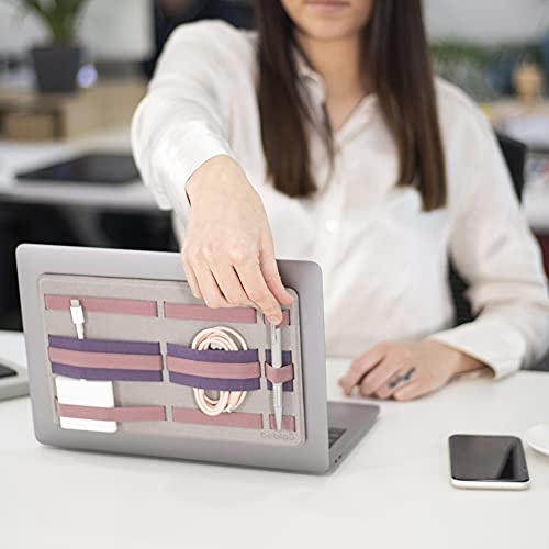 Beblau SHIFT PRO selbstklebender tragbarer Tech-Organizer für Laptops und Rucksack | Büro, Zuhause, Homeoffice | externe HD-Halterung | das perfekte Geschenk | Wiederverwendbar | Pink