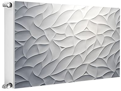 TMK ArtDeko Magnetische Heizkörperverkleidung Modernes Design Einfache Montage 80x60 Magnet Heizkörperabdeckung, Muster Grau