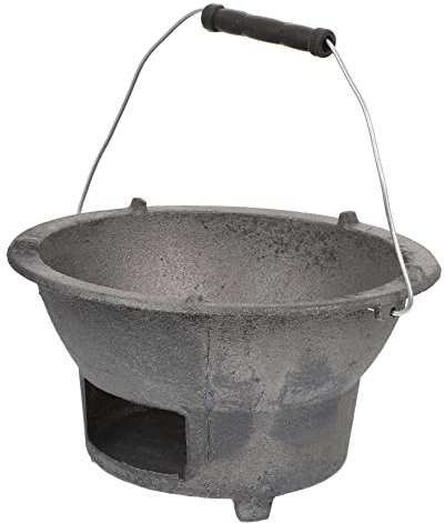 YARNOW Portable Cast Iron Barbecue Stove: Japanese Tabletop BBQ Grill Outdoor BBQ Charcoal Stove Hibachi Grill Camping Barbecue Tool for Indoor Outdoor 20cm