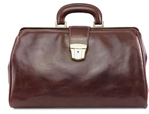 Generisch GIUDI Doktortasche Leder Braun Arzttasche Hebammentasche Weekender Hochwertig