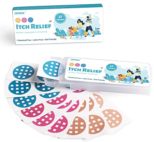 Istpch Itch Relief Patches 27 Patches, Natural Bite Itch Relief Stickers, Reduces Itch & Swell, Anti Itch After Bite Patch - Summer Travel Camping Essential for Kids, Family