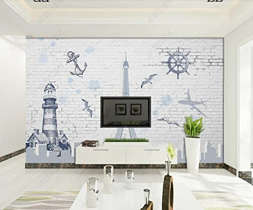 Papel Pintado Pared Ladrillo Del Faro De La Vendimia Fotomurales 3D Papel Pintado Infantil Dormitorio Murales