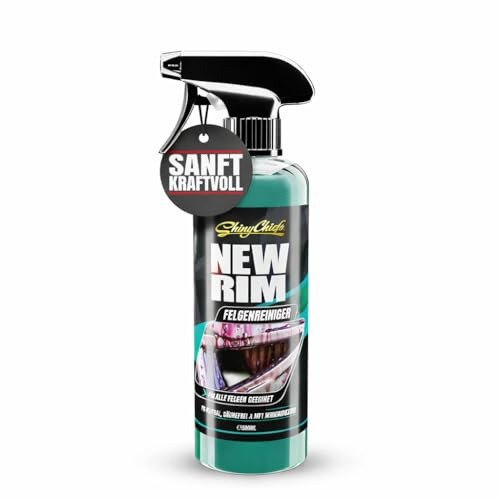 ShinyChiefs NEWRIM - säurefreier Felgenreiniger Sprühflasche - 500ml | mit extremer Lösekraft, gelartiger Kraftreiniger für alle Felgen - selbstständige Felgen-Aktivreinigung mit Farbwechsel